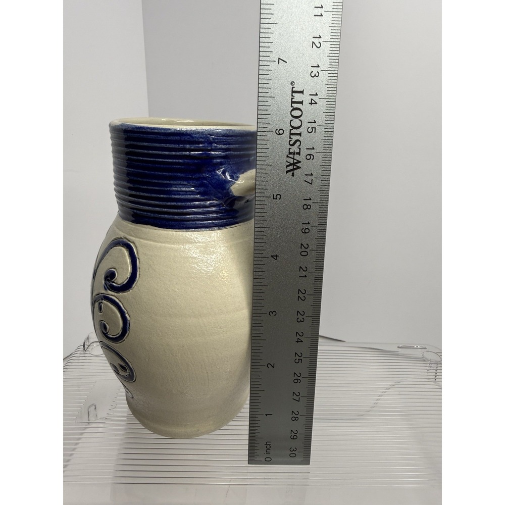 Williamsburg Pottery Cobalt Blue Hand- Thrown Pitcher - Picture 8 of 11
